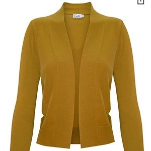 Mustard Bolero 3/4 ength sleeves
